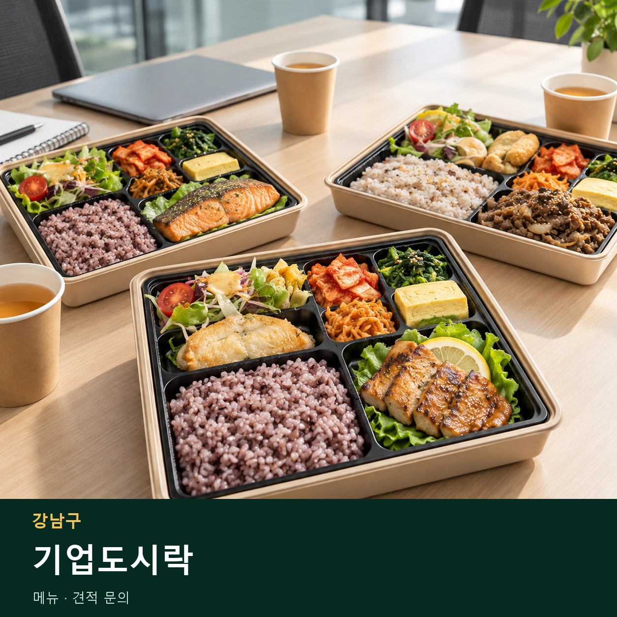 강남구 기업도시락 메뉴와 주문 목적 안내 이미지